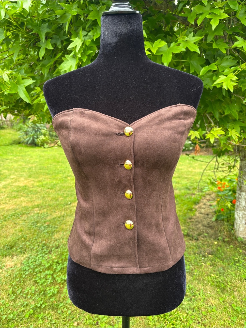 Sincerely Jules Faux Suede Bustier Top
